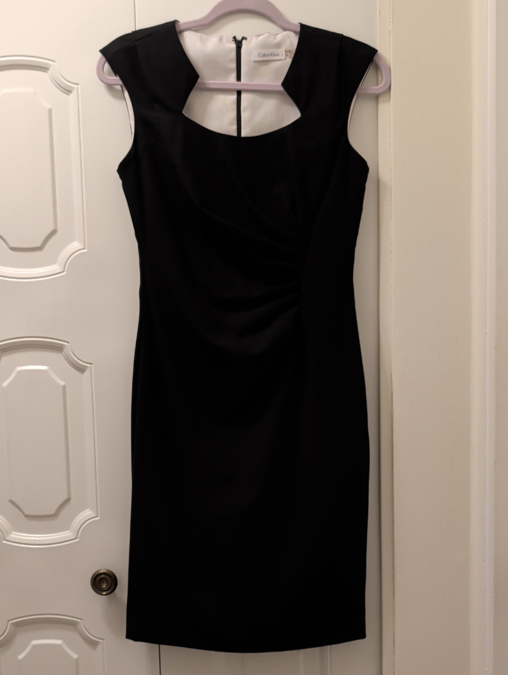 Calvin Klein Black Sleeveless Midi Sheath Dress Size 4